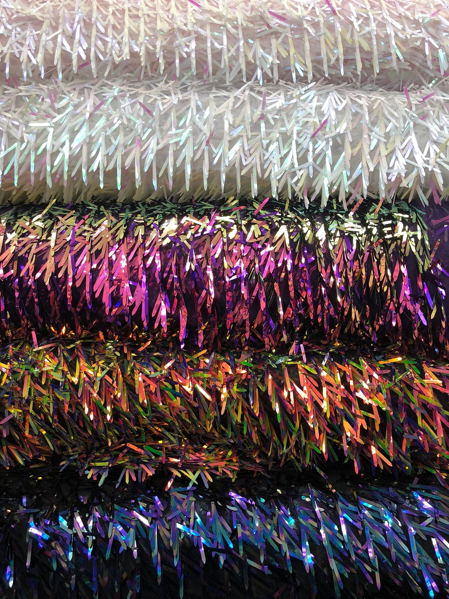 New sequins sword design on stretch mesh 2way vertical way only 58/60"