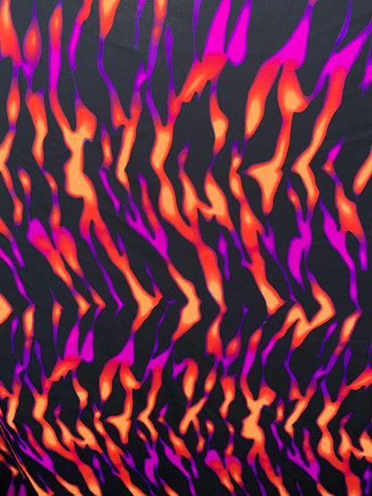 New tiger camouflage design print on heavy nylon spandex 4way stretch 58/60" Sold by the YD. Ships worldwide from Los Angeles California US