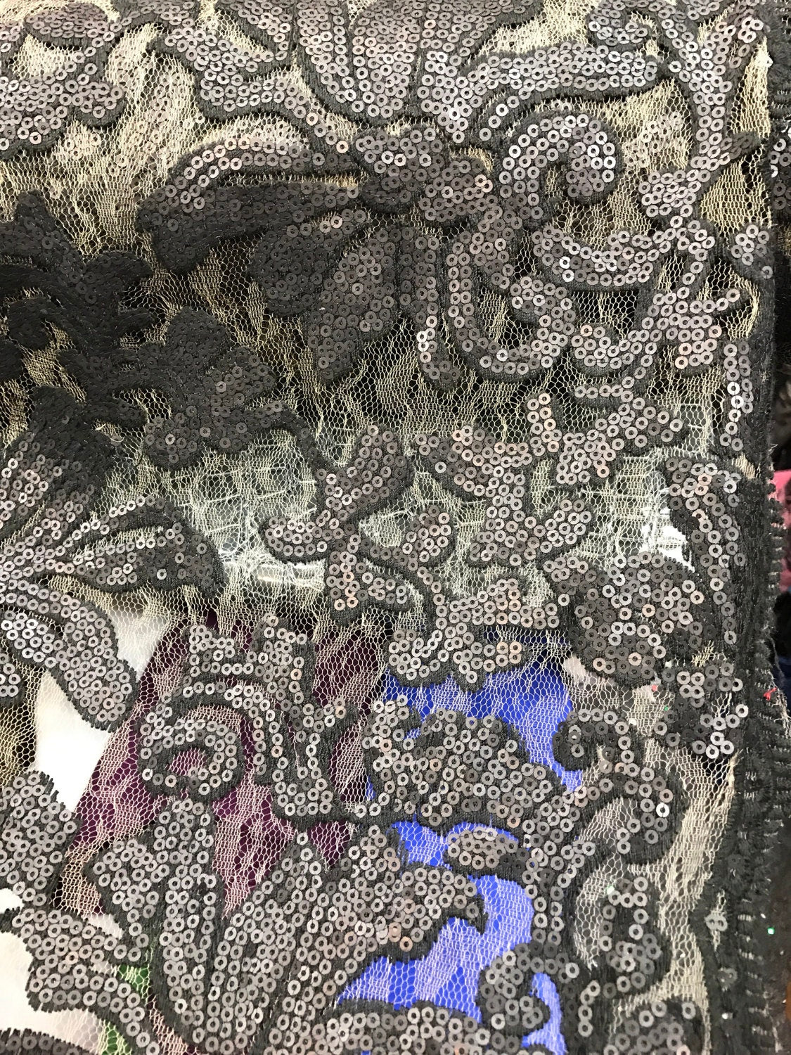 New lace with sequins beyonce design, nude base mesh with black matte ...