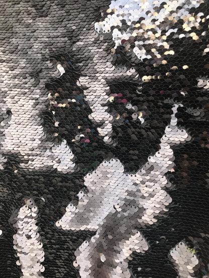 Flip up mermaid sequins with spandex base 58/60" sold by the yd. available by full roll. Ships from Los Angeles CA United States