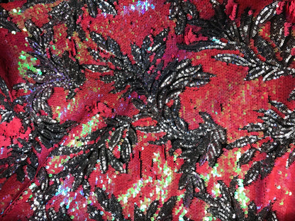 Iridescent Hawaii design 2 tone sequins on mesh base 58/60" sold by the yd. Ships worldwide from Los Angeles California USA