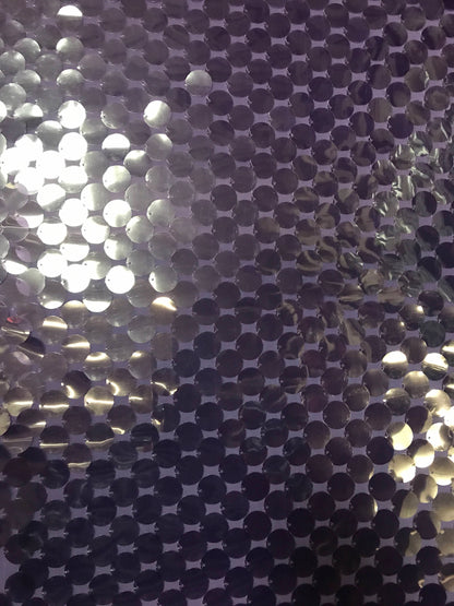 Purple clear Sequins big paillette on heavy power mesh 4 way stretch 58/60" Sold by the YD. Ships worldwide from Los Angeles California USA