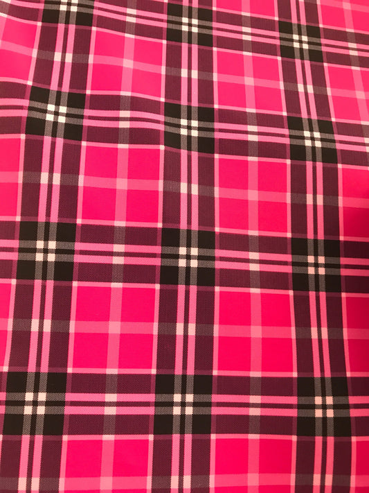 New nylon spandex plaid design 4way stretch many colors in stock 58/60" Sold by the YD. Ships worldwide from Los Ángeles California USA