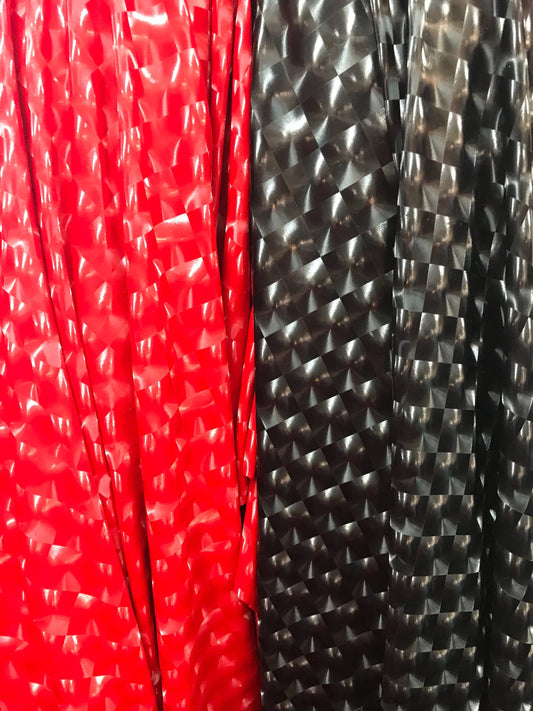 3D vinyl black and red 2way Stretch pvc 58/60" Sold by the YD. Ships worldwide from Los Angeles California USA.