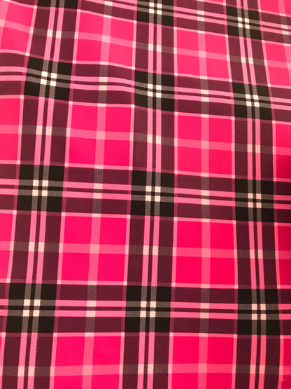 New nylon spandex plaid design 4way stretch many colors in stock 58/60" Sold by the YD. Ships worldwide from Los Ángeles California USA