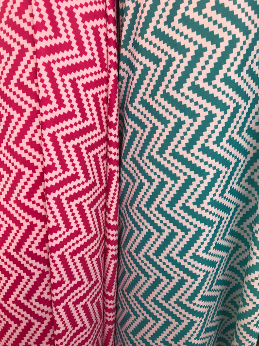 New chevron design on nylon spandex 4way stretch 58/60" Sold by fhe YD. Ships worldwide from Los Angeles California USA.