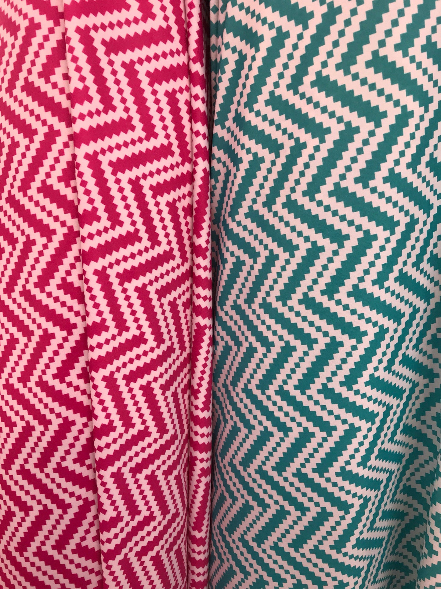 New chevron design on nylon spandex 4way stretch 58/60" Sold by fhe YD. Ships worldwide from Los Angeles California USA.