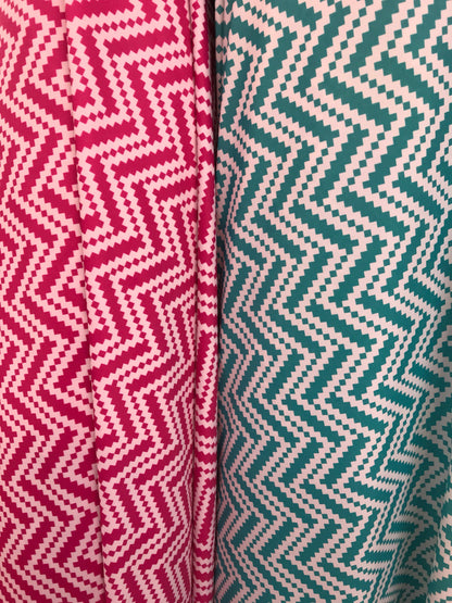 New chevron design on nylon spandex 4way stretch 58/60" Sold by fhe YD. Ships worldwide from Los Angeles California USA.