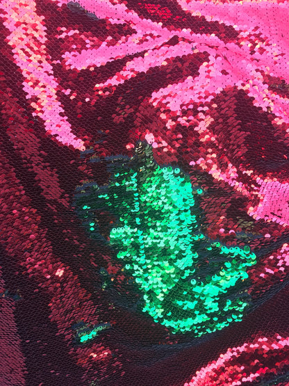 New flip up reversible sequins doble face sequins in spandex base 2way stretch 58/60" Sold by the YD. Ships worldwide from Los Angeles CA