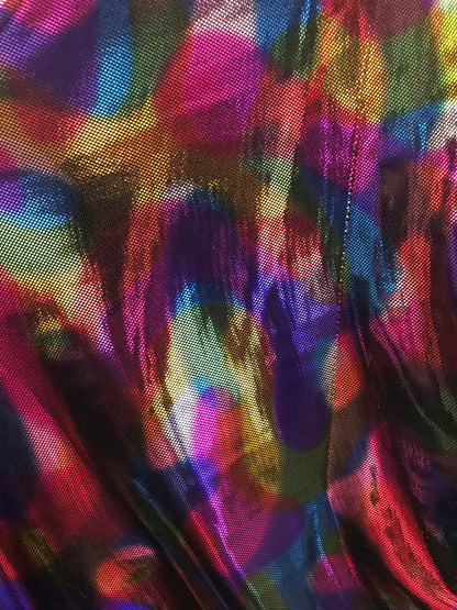 Camouflage multicolor metallic nylon spandex 4way stretch 58/60" Sold by the YD. Ships worldwide from Los Angeles California USA