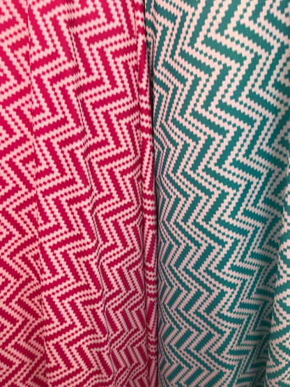 New chevron design on nylon spandex 4way stretch 58/60" Sold by fhe YD. Ships worldwide from Los Angeles California USA.