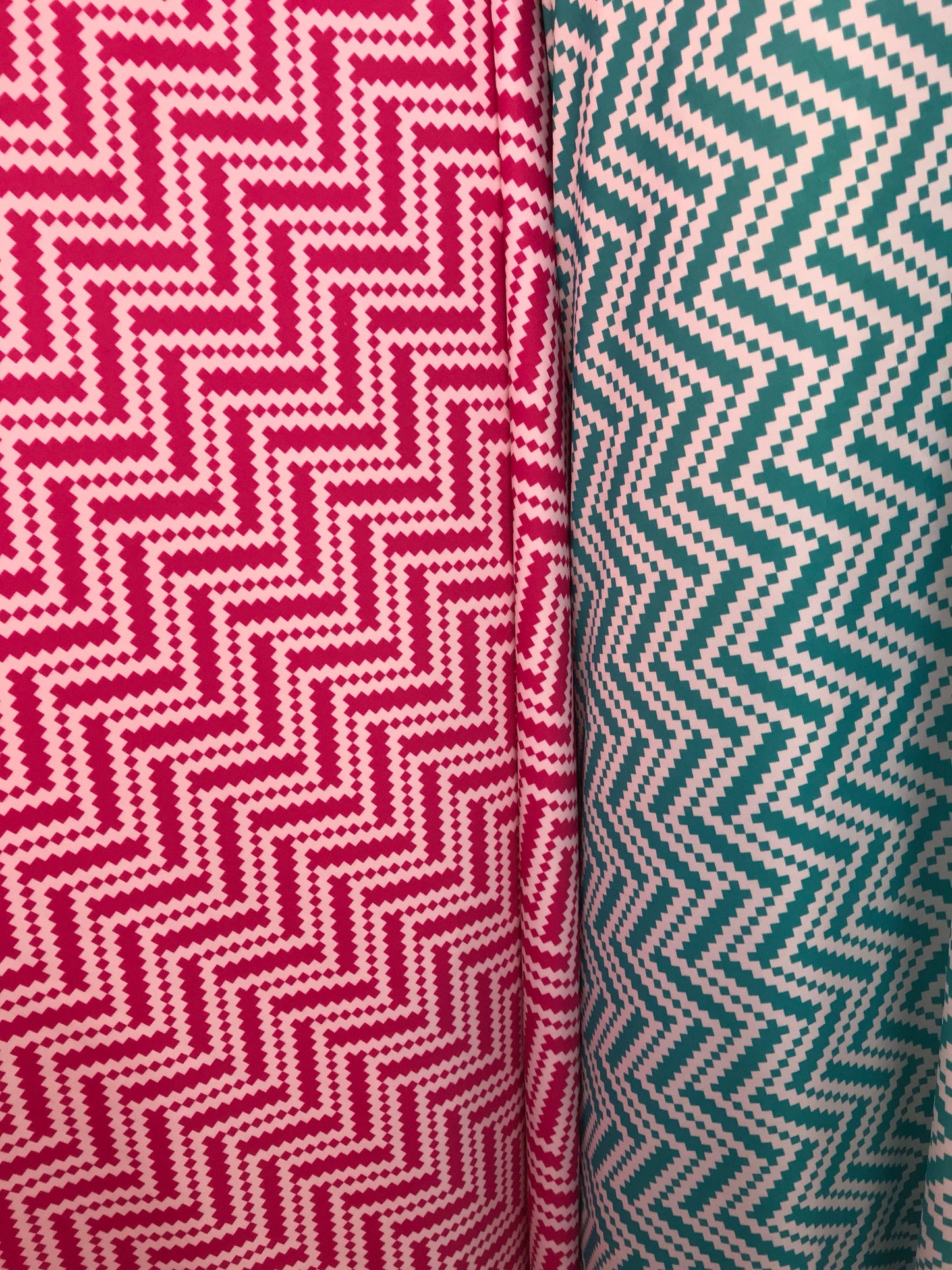 New chevron design on nylon spandex 4way stretch 58/60" Sold by fhe YD. Ships worldwide from Los Angeles California USA.