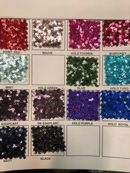 Mini glitz sequins hologram on strech mesh 2way strech 55/57" Sold by the YD. Ships worldwide from Los Angeles California USA