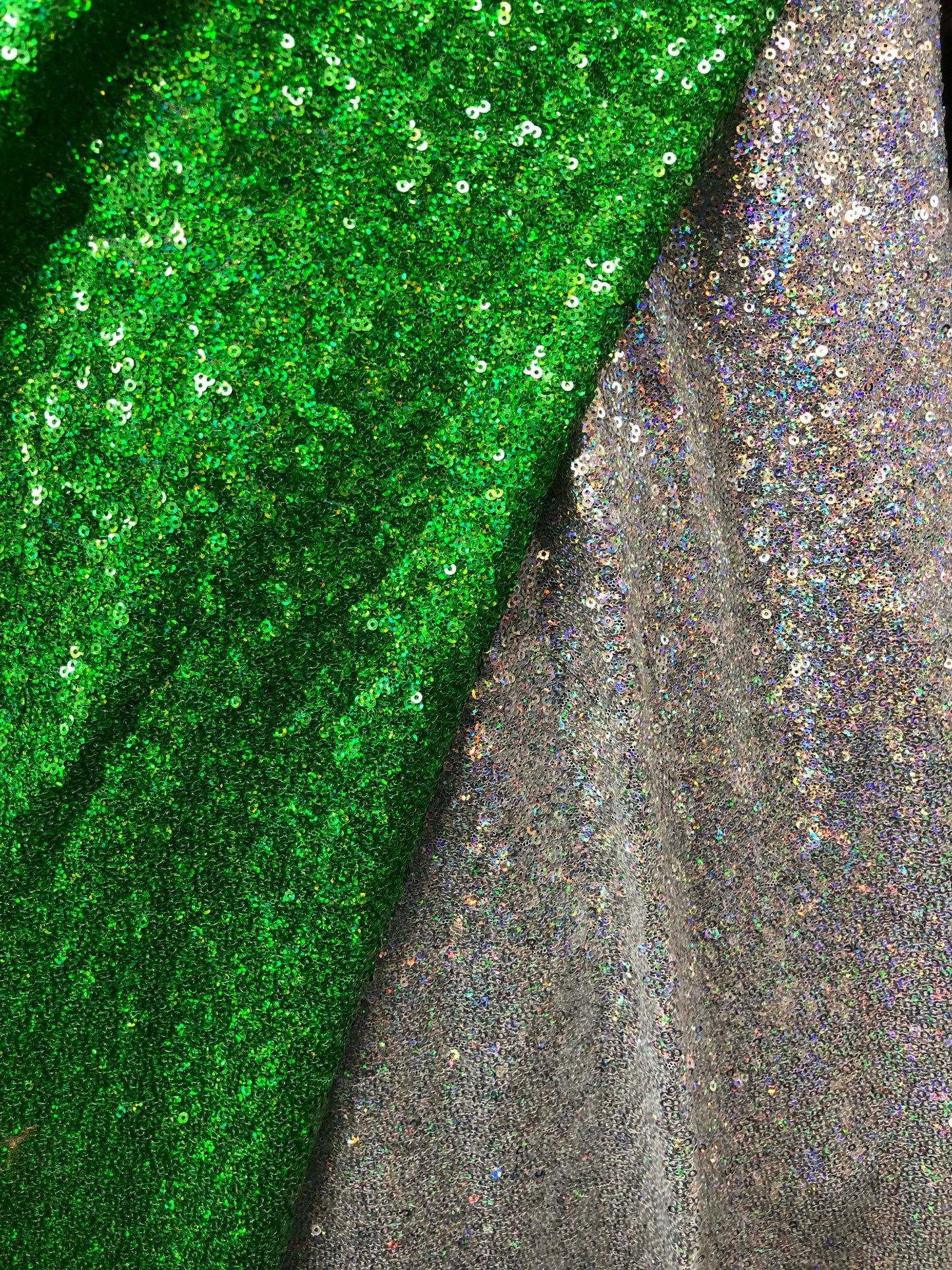 Mini glitz sequins hologram on strech mesh 2way strech 55/57" Sold by the YD. Ships worldwide from Los Angeles California USA