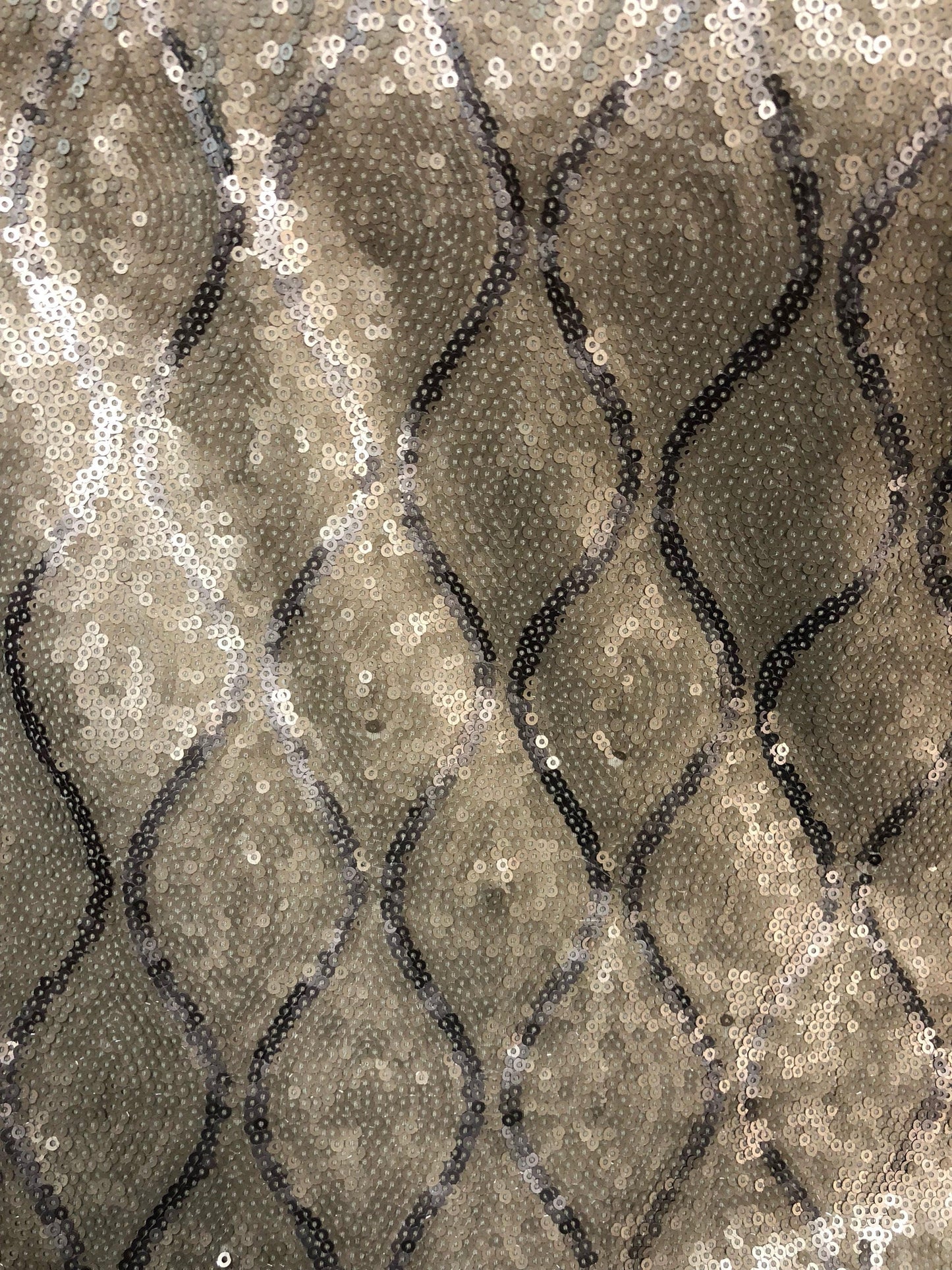New sequins chain design on spandex base 2way stretch 58/60" Sold by the YD. ships worldwide from Los Angeles California USA