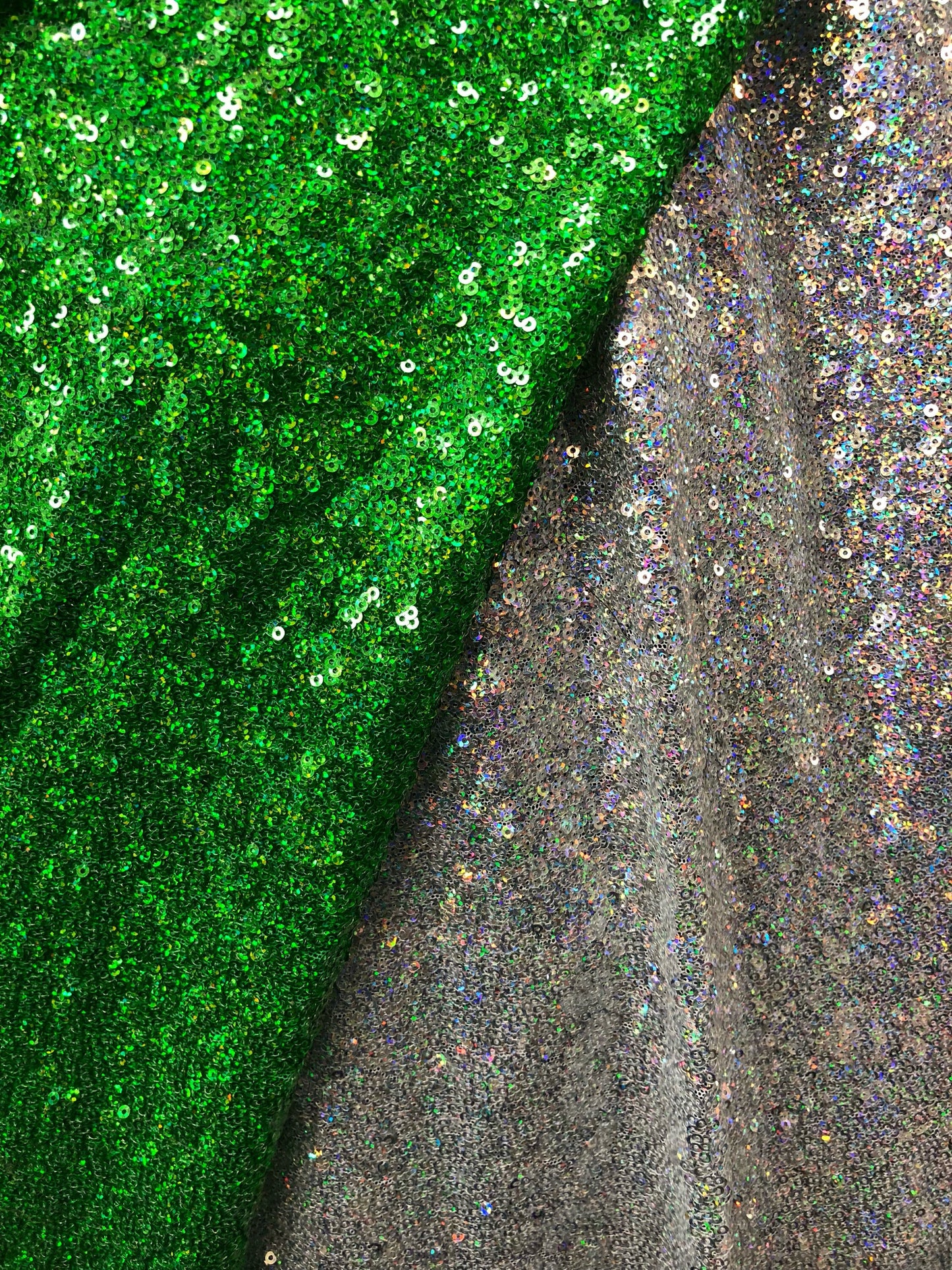 Mini glitz sequins hologram on strech mesh 2way strech 55/57" Sold by the YD. Ships worldwide from Los Angeles California USA