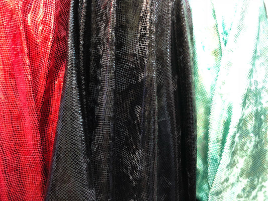 New heavy stretch velvet skin snake design 2way stretch 58/60" Sold by the YD. Ships worldwide from Los Angeles California USA