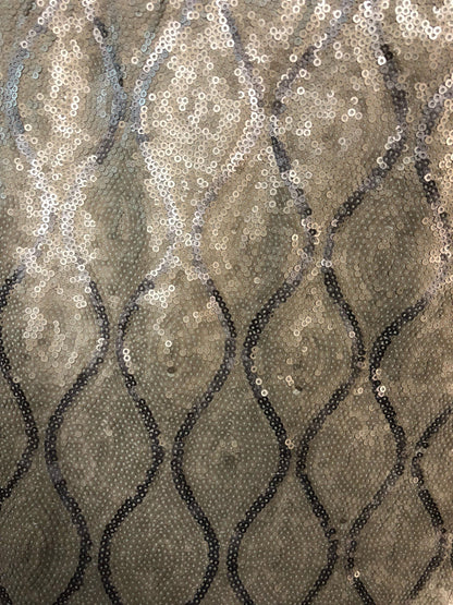 New sequins chain design on spandex base 2way stretch 58/60" Sold by the YD. ships worldwide from Los Angeles California USA