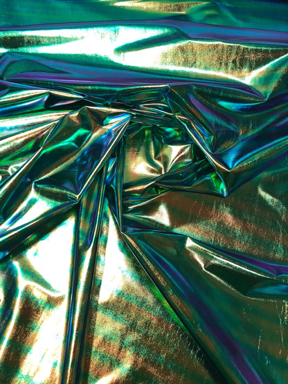 New iridescent foil blue/green all over foil 4way Stretch 58/60" Sold bybthe YD. Ships worldwide from Los Angeles California USA.