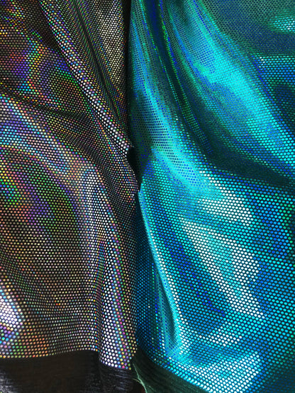 New heavy stretch velvet with iridescent foil dots 4way stretch 58/60" Sold by the YD. ships worldwide from Los Angeles California USA