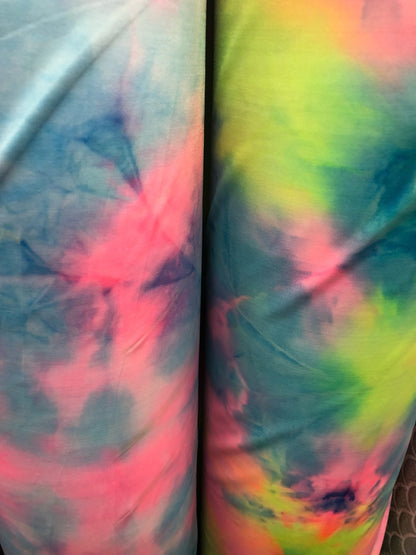 New print tie dye Stretch nylon spandex 4way Stretch 58/60" Sold by the YD. Ships worldwide from Los Angeles California USA