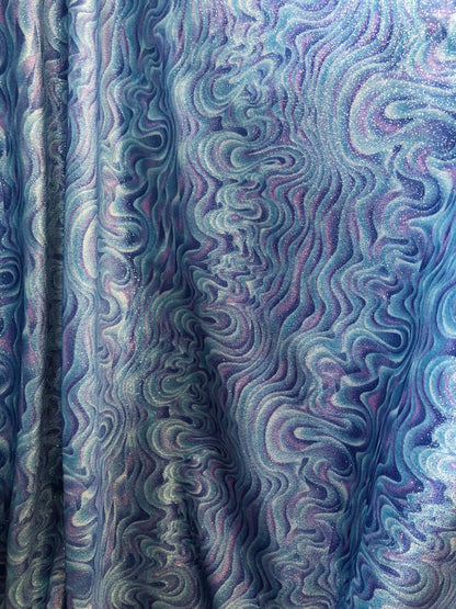 New stretch velvet with glitter abstract design 4way Stretch 58/60" Sold by the YD. Ships worldwide from Los Angeles California USA.