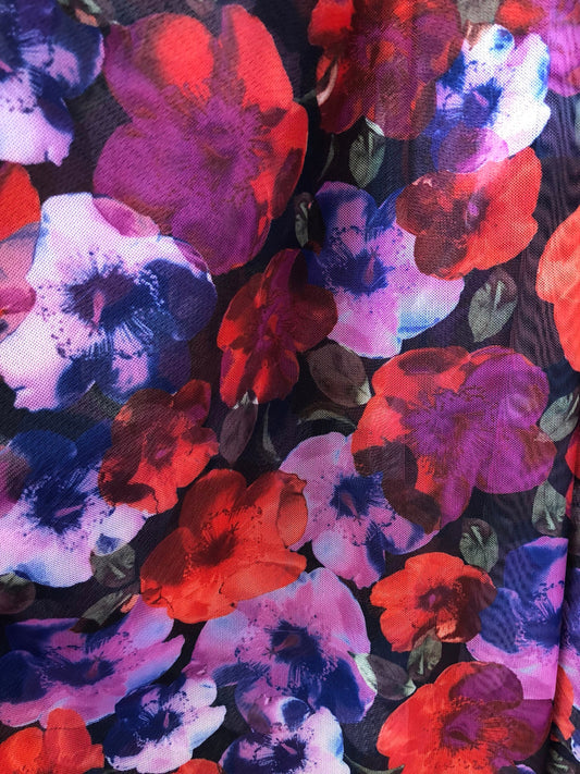 New flower design multicolor 4-way nylon spandex Stretch 58/60" Sold by the YD. Ships worldwide from Los Angeles California USA.