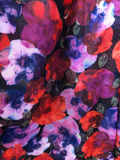 New flower design multicolor 4-way nylon spandex Stretch 58/60" Sold by the YD. Ships worldwide from Los Angeles California USA.