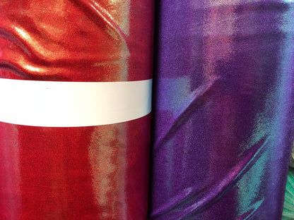 New metallic iridescent foggy foil nylon spandex 4way Stretch 58/60" Sold by the YD. Ships Worldwide from Los Angeles California USA