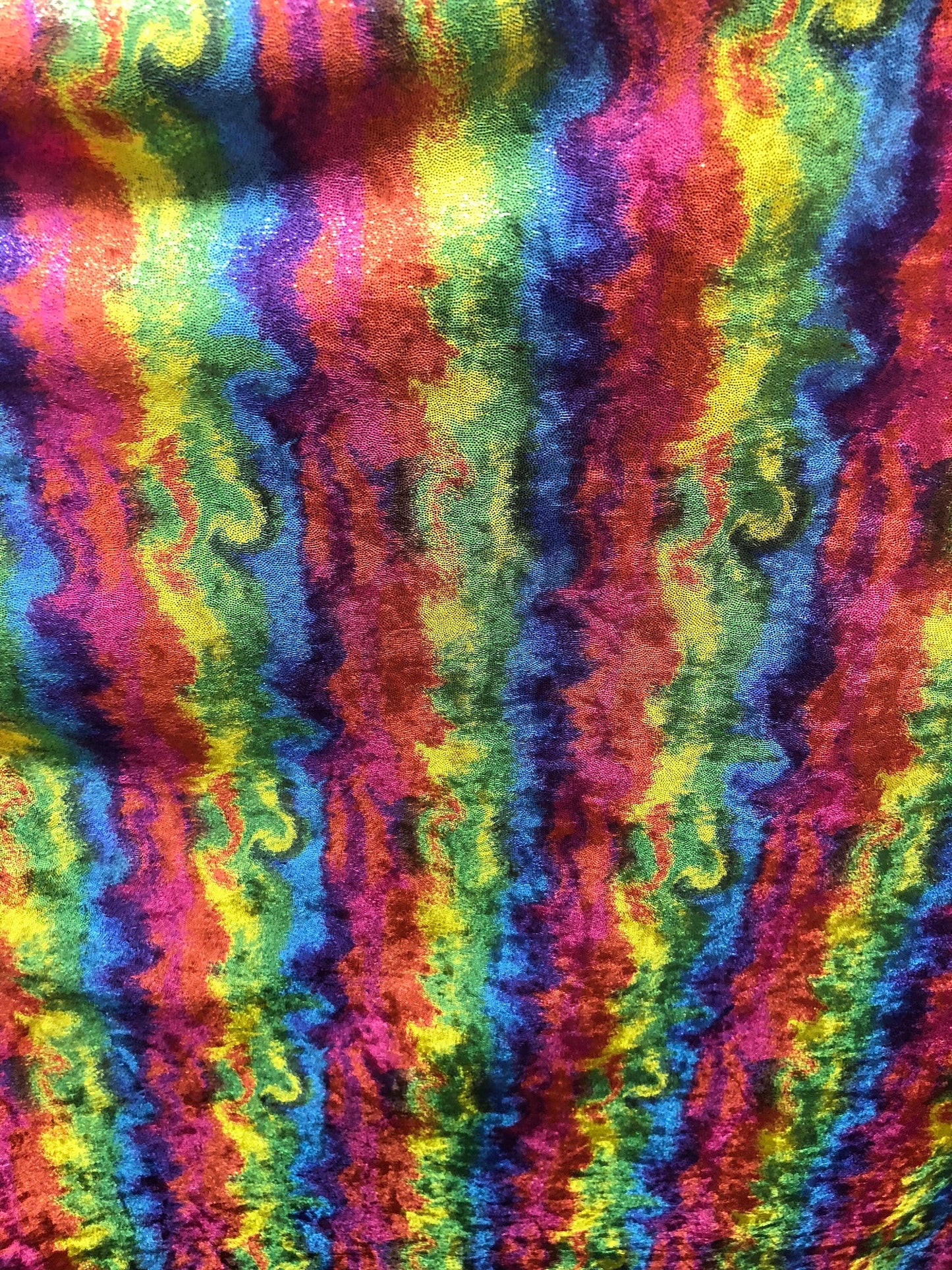New stretch velvet multicolor with foggy foil all over 4way strech 58/60" Sold by the YD. Ships worldwide from Los Angeles California USA