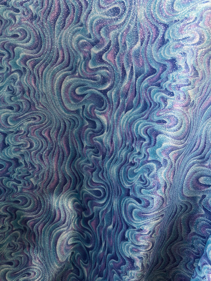 New stretch velvet with glitter abstract design 4way Stretch 58/60" Sold by the YD. Ships worldwide from Los Angeles California USA.