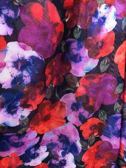 New flower design multicolor 4-way nylon spandex Stretch 58/60" Sold by the YD. Ships worldwide from Los Angeles California USA.