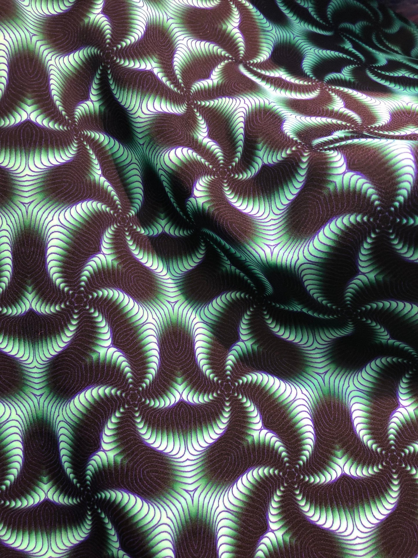 New print nylon spandex abstract design 4way stretch 58/60" Sold by the YD. Ships worldwide from Los Angeles California USA.