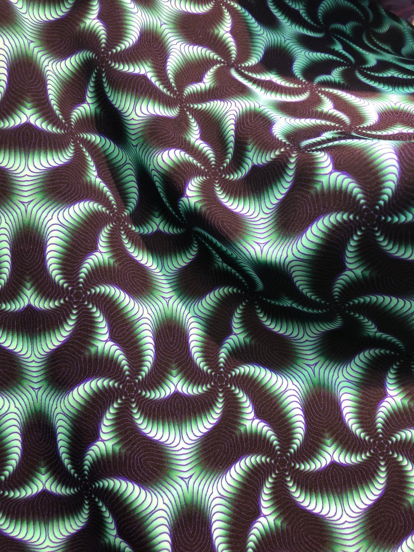 New print nylon spandex abstract design 4way stretch 58/60" Sold by the YD. Ships worldwide from Los Angeles California USA.