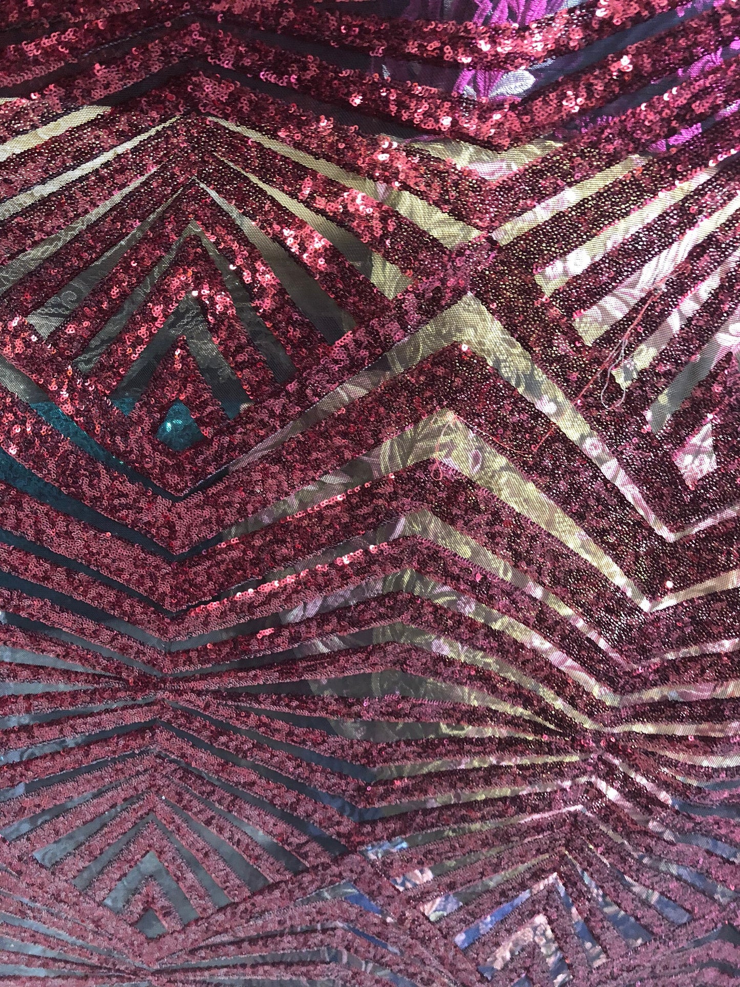 Jennifer mini glitz sequins on stretch power mesh base 2way stretch 58/60" Sold by the YD. Ships worldwide from Los Ángeles California USA.