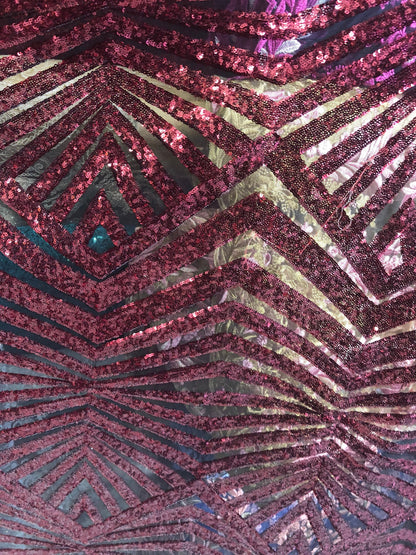Jennifer mini glitz sequins on stretch power mesh base 2way stretch 58/60" Sold by the YD. Ships worldwide from Los Ángeles California USA.