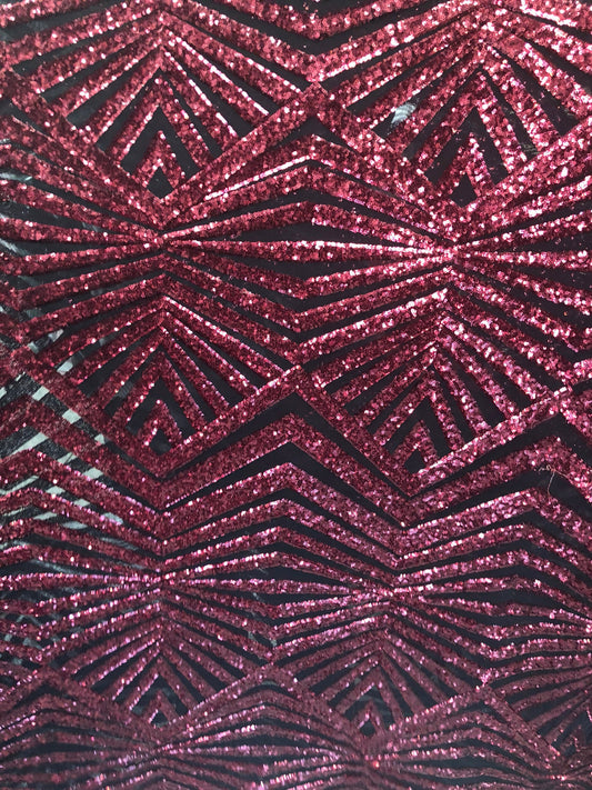 Jennifer mini glitz sequins on stretch power mesh base 2way stretch 58/60" Sold by the YD. Ships worldwide from Los Ángeles California USA.