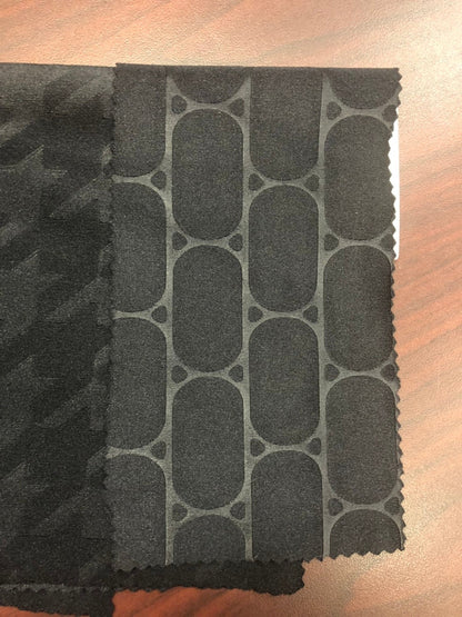 New Jumbo embossed heavy black nylon spandex 4way stretch 58/60" Sold by the YD. Ships worldwide from Los Angeles California USA.