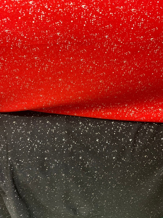 Metallic sparkles nylon spandex black, red, and navy 4way stretch 58/60" Sold by the YD. Ships worldwide from Los Angeles California USA