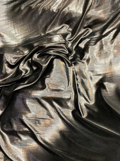 Silk lurex shining black velvet non stretch 55/57" Sold by the YD. Ships worldwide from Los Angeles California USA.