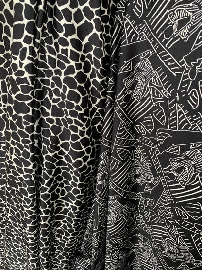 Jumbo spandex print heavy spandex 4way stretch 48/50" Sold by the YD. Ships worldwide from Los Angeles California USA.