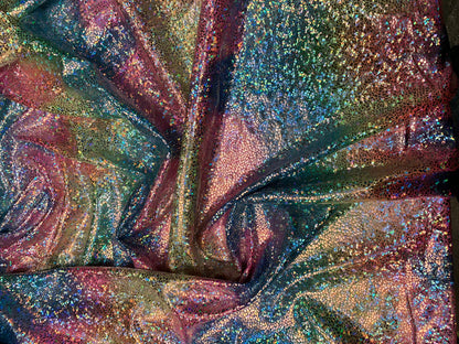 Unicorn rainbow metallic nylon spandex silver reptile print 4way stretch 58/60" Sold by the YD. Ships worldwide from Los Angeles California.