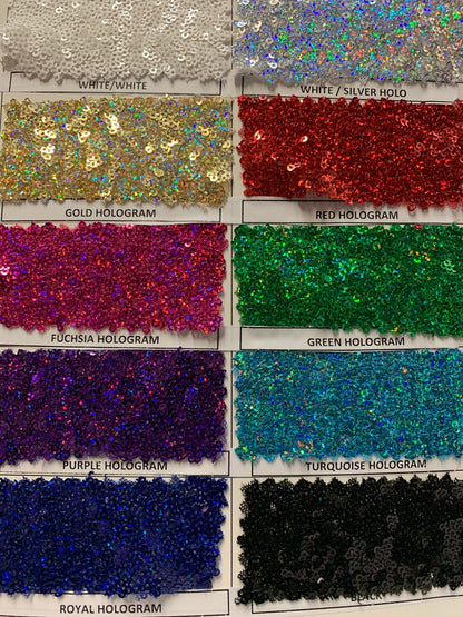 Hologram mini glitz sequins cosmic design on stretch power mesh base 4way stretch 55/57" Sold by the YD. Ships worldwide from Los Angeles CA