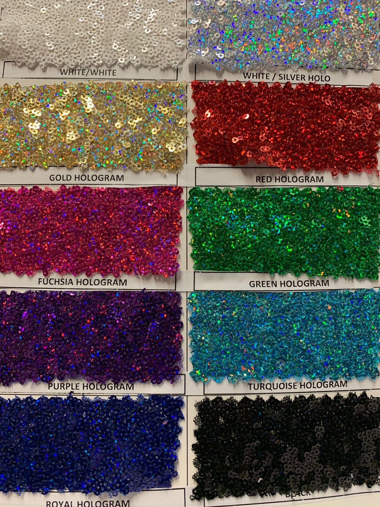 Hologram mini glitz sequins cosmic design on stretch power mesh base 4way stretch 55/57" Sold by the YD. Ships worldwide from Los Angeles CA