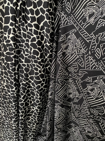 Jumbo spandex print heavy spandex 4way stretch 48/50" Sold by the YD. Ships worldwide from Los Angeles California USA.