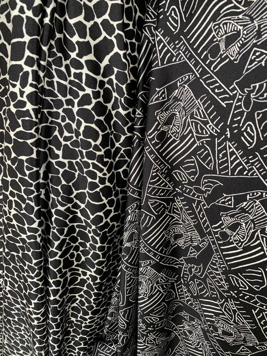 Jumbo spandex print heavy spandex 4way stretch 48/50" Sold by the YD. Ships worldwide from Los Angeles California USA.