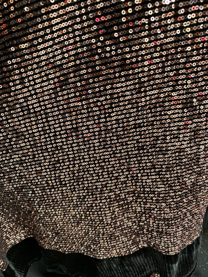 Mini glitz seq rose gold on stretch heavy stretch velvet 4way stretch 60/62" Sold by fhe YD. Ships worldwide from Los Angeles California USA