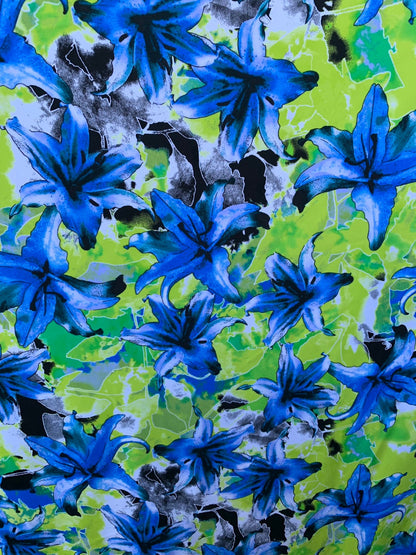 Orquídea print design on nulon spandex 4way stretch 58/60" sold by the yd ships worldwide from Los Angeles California USA