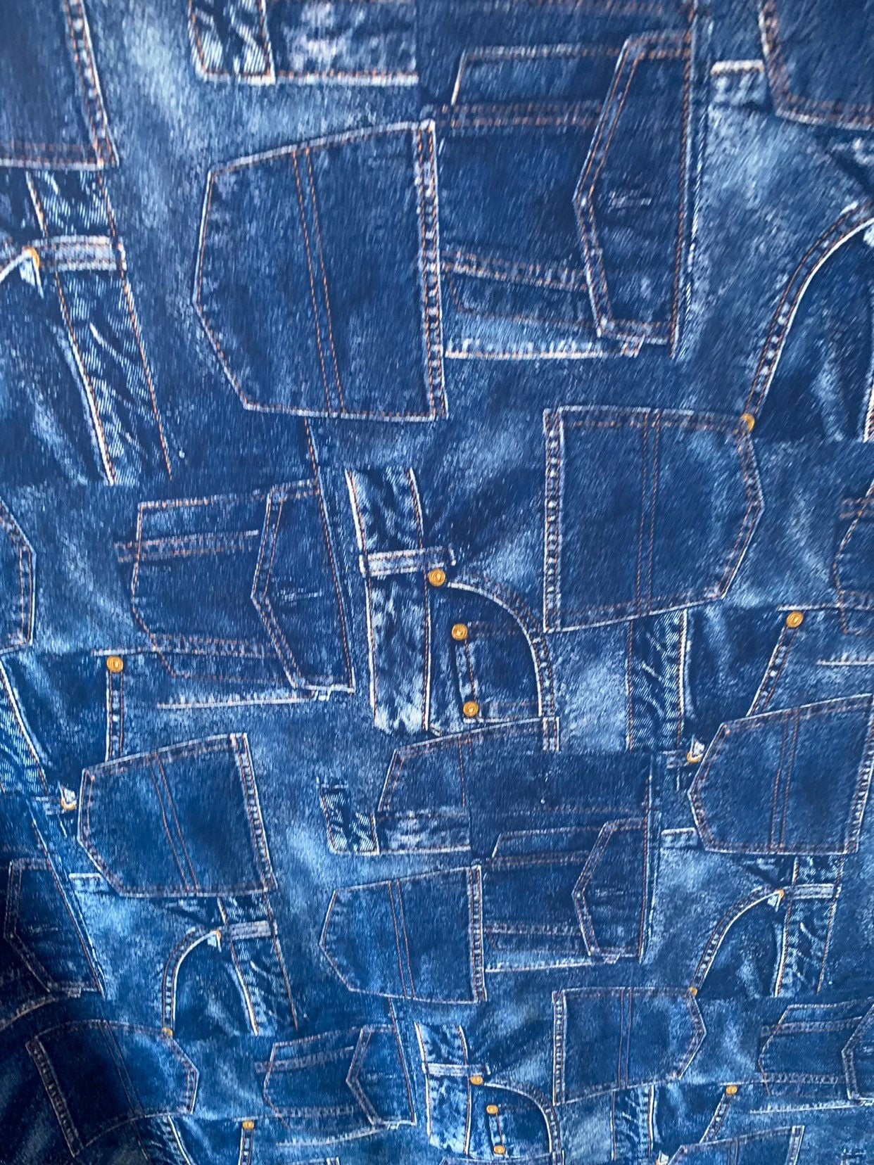 New jeans design print on heavy nylon spandex 4way stretch 58/60" Sold by the YD. Ships worldwide From Los Angeles California USA.