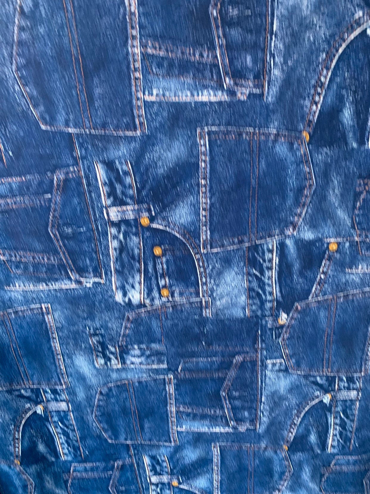 New jeans design print on heavy nylon spandex 4way stretch 58/60" Sold by the YD. Ships worldwide From Los Angeles California USA.